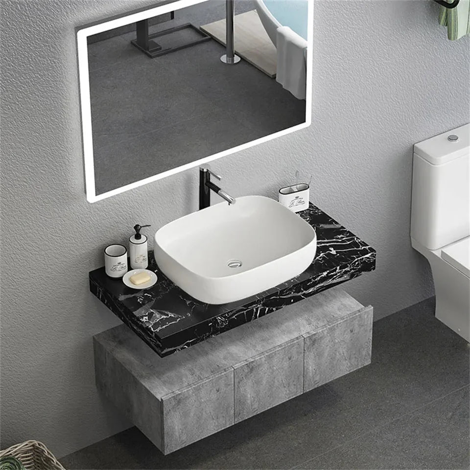 1220mm Modern Floating Bathroom Vanity Set with Single Vessel Sink Wall Mounted - 