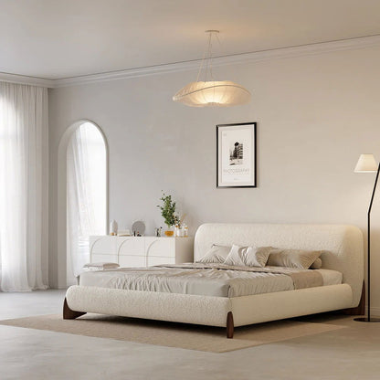 1350mm Japandi Cream White Dresser Nordic Arch Chest of 9 Drawers Storage Cabinet - 