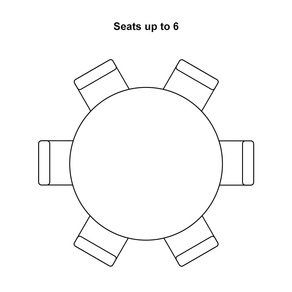1350mm Modern Round Dining Table & 6 Modern Upholstered Light Grey Velvet Dining Chairs - 