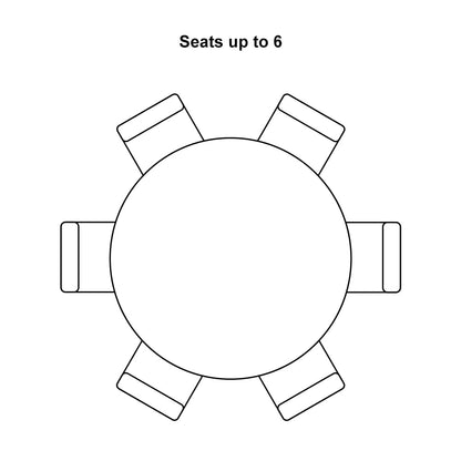 1350mm Modern Round Dining Table & 6 Modern Upholstered Light Grey Velvet Dining Chairs - 
