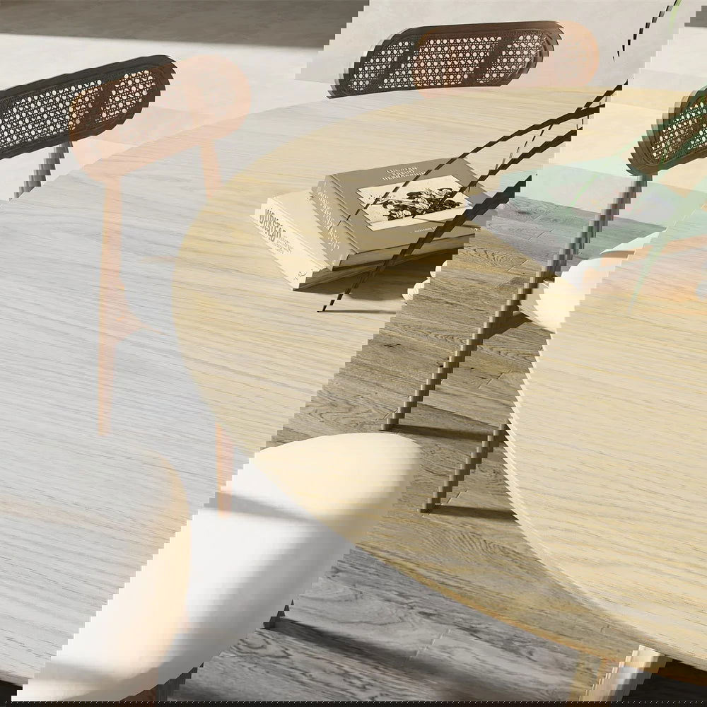 1350mm Modern Round Dining Table & 6 Modern Upholstered Light Grey Velvet Dining Chairs - Homary