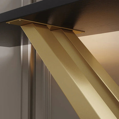1500mm Black & Gold Narrow Console Table Accent Table For Hallway X Base & Metal - 