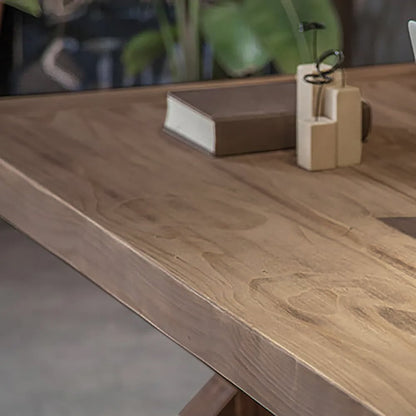 1500mm Farmhouse Wooden Standing Writing Desk in Natural Trestle - 