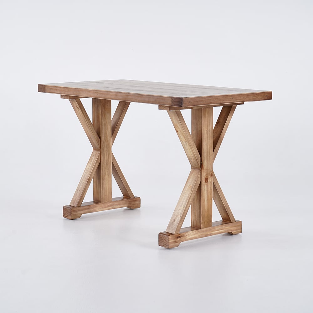 1500mm Farmhouse Wooden Standing Writing Desk in Natural Trestle - 