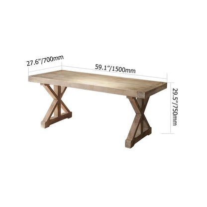 1500mm Farmhouse Wooden Standing Writing Desk in Natural Trestle - 