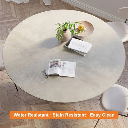 1500mm Modern Round Dining Table for 8 Grey Solid Wood Tabletop Pedestal Base - 