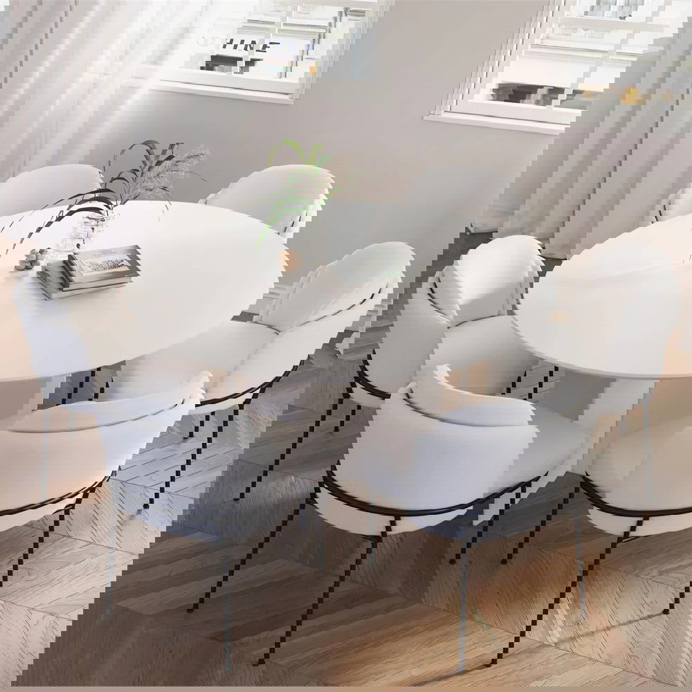 1500mm Modern Round Dining Table for 8 White Solid Wood Tabletop Pedestal Base - Homary