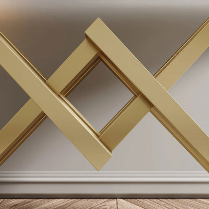 1500mm Narrow White Console Table Modern Style Hallway Table with Gold Metal X Base - 