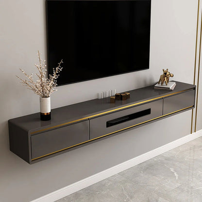 1500mm White Smooth TV Stand Postmodern Minimalist Floating Media Console with Storage - 