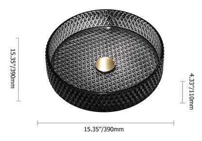 15" Vessel Transparent Diamond Shaped Crystal Glass Bathroom Wash Sink in Black - 