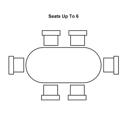 1600mm-2000mm Oval Extendable White Dining Table & 6 White PU Leather Dining Chairs - 