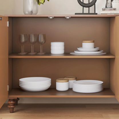 1600mm-2000mm Oval Extendable White Dining Table & 6 White PU Leather Dining Chairs - 