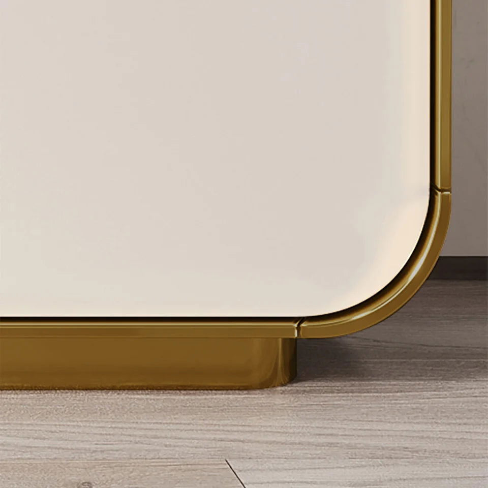 1600mm Modern Off White Sideboard Buffet with Storage White Sintered Stone Credenza - Homary