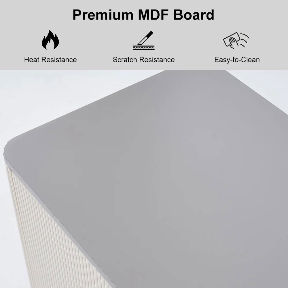 1600mm Off White Contemporary TV Stand 4 Doors & 4 Shelves Media Cabinet in Small - 