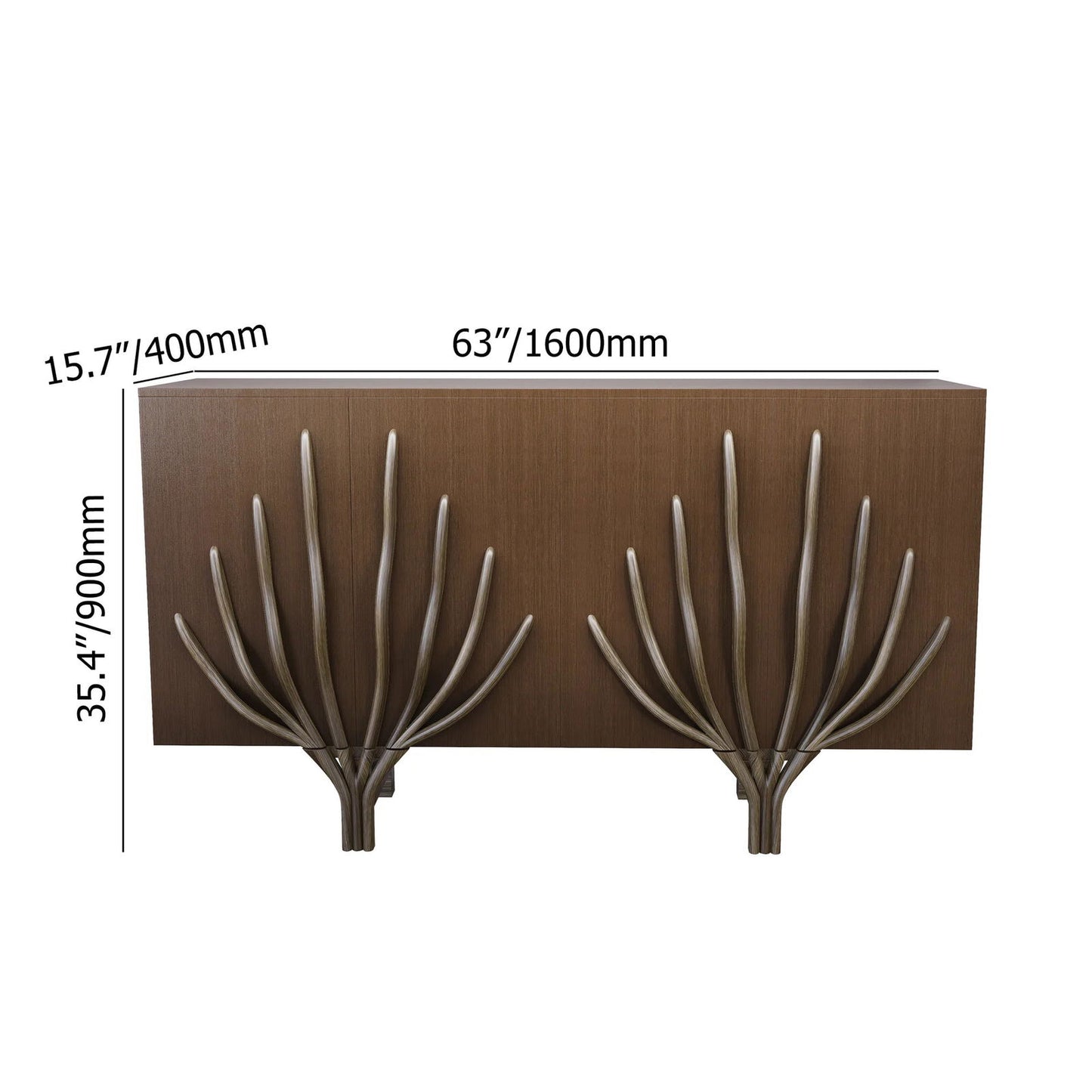 1600mm Sideboard Branch Design Mid Century Modern Buffet with 2 Doors 2 Shelves - 