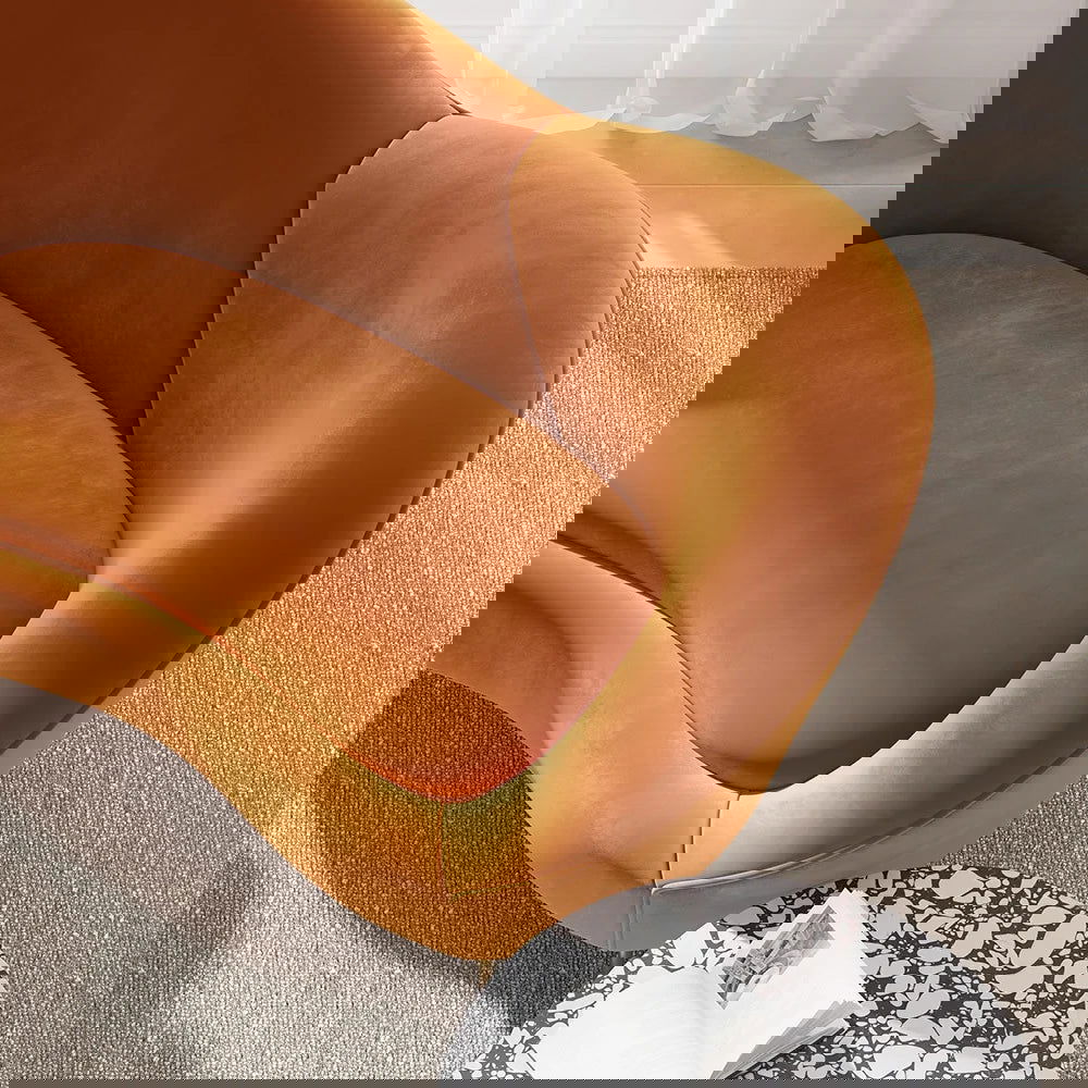 1600mm Velvet Curved Sofa Small 2-Seater Sofa with Curve Back Upholstery in Orange - 