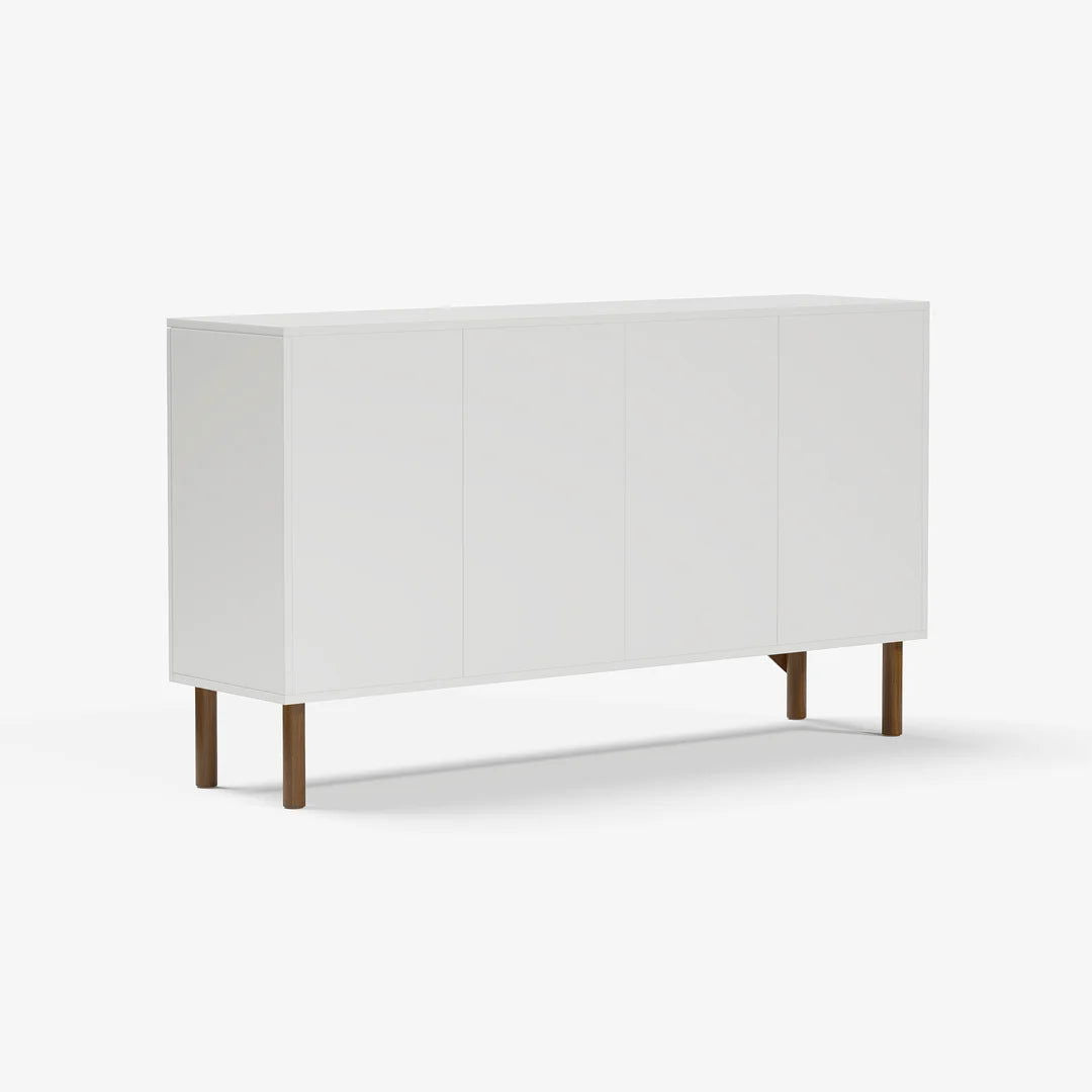 1600mm White & Walnut Sideboard Cabinet - 