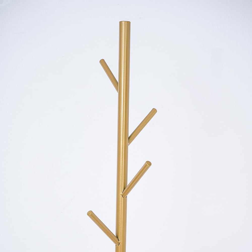 1700mm Hallway Metal Coat Stand with Umbrella Stand Base-Gold - 
