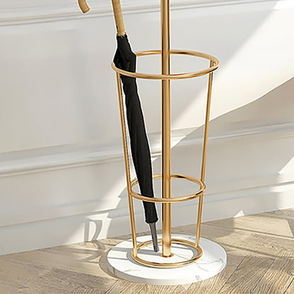 1700mm Hallway Metal Coat Stand with Umbrella Stand Base-Gold - 