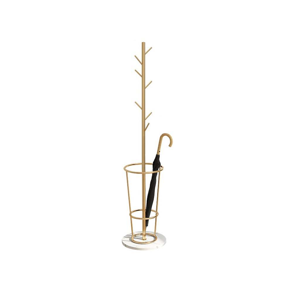 1700mm Hallway Metal Coat Stand with Umbrella Stand Base-Gold - 