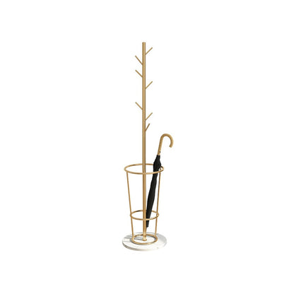 1700mm Hallway Metal Coat Stand with Umbrella Stand Base-Gold - 