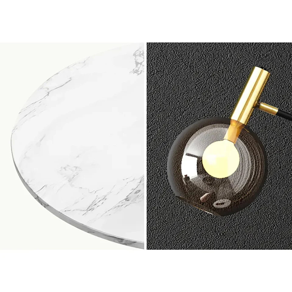 1700mm Modern Tray Table Floor Lamp Cognac Dome Glass Shade 1-Light in Black - Homary