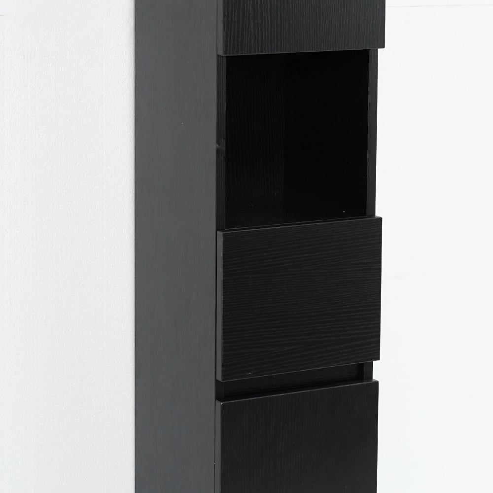 Modern Bathroom Cabinet with Drawers Wall Mounted Bathroom Cabinet with Doors with Shelf- Black