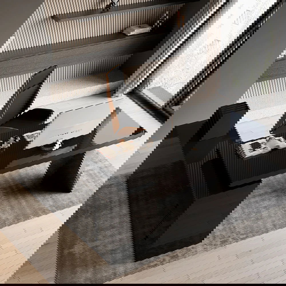 1800mm Black L-Shape Executive Desk Modern Drawers & Cabinet Large Desk Right Hand - 