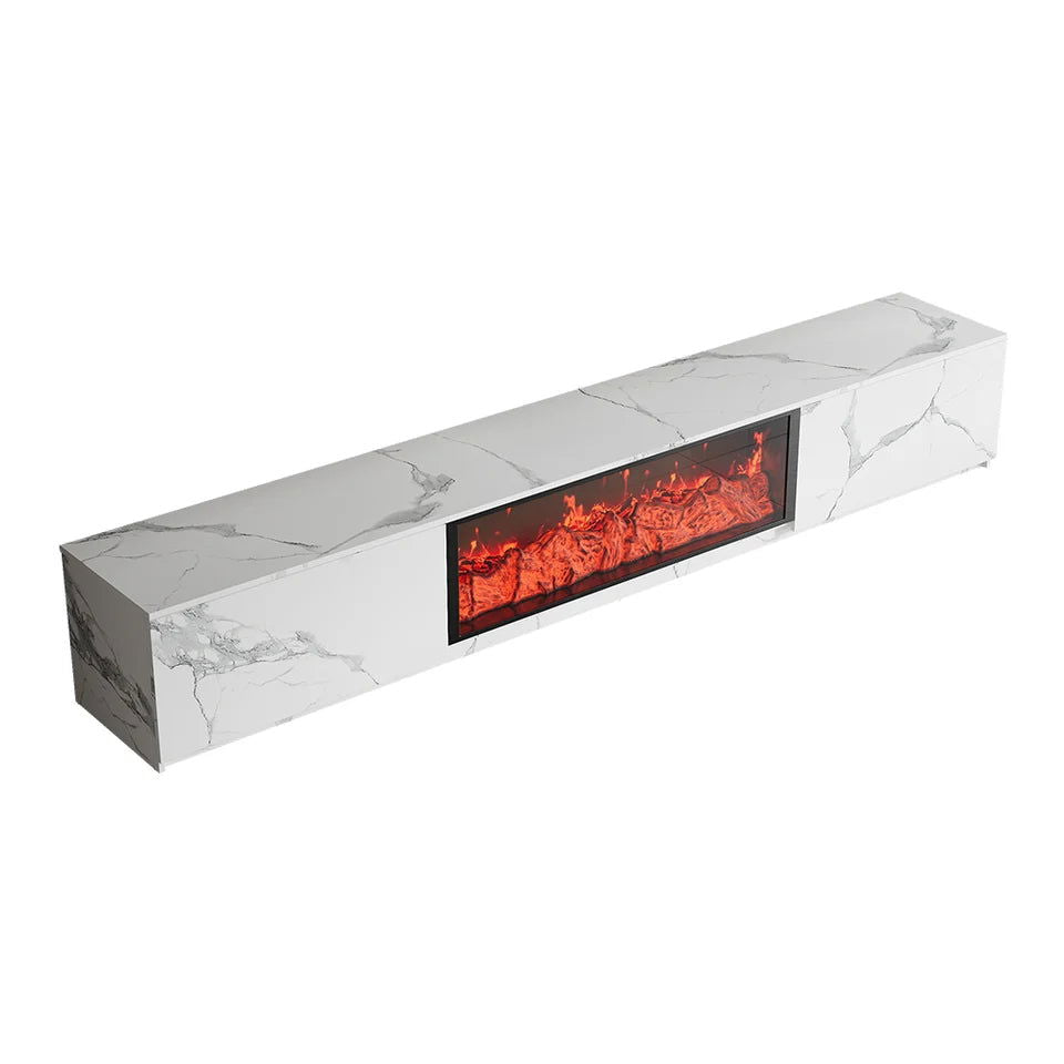 1800mm Electric Fireplace Wood Storage TV Stand with Remote Control for TVs Up to 1780mm - 