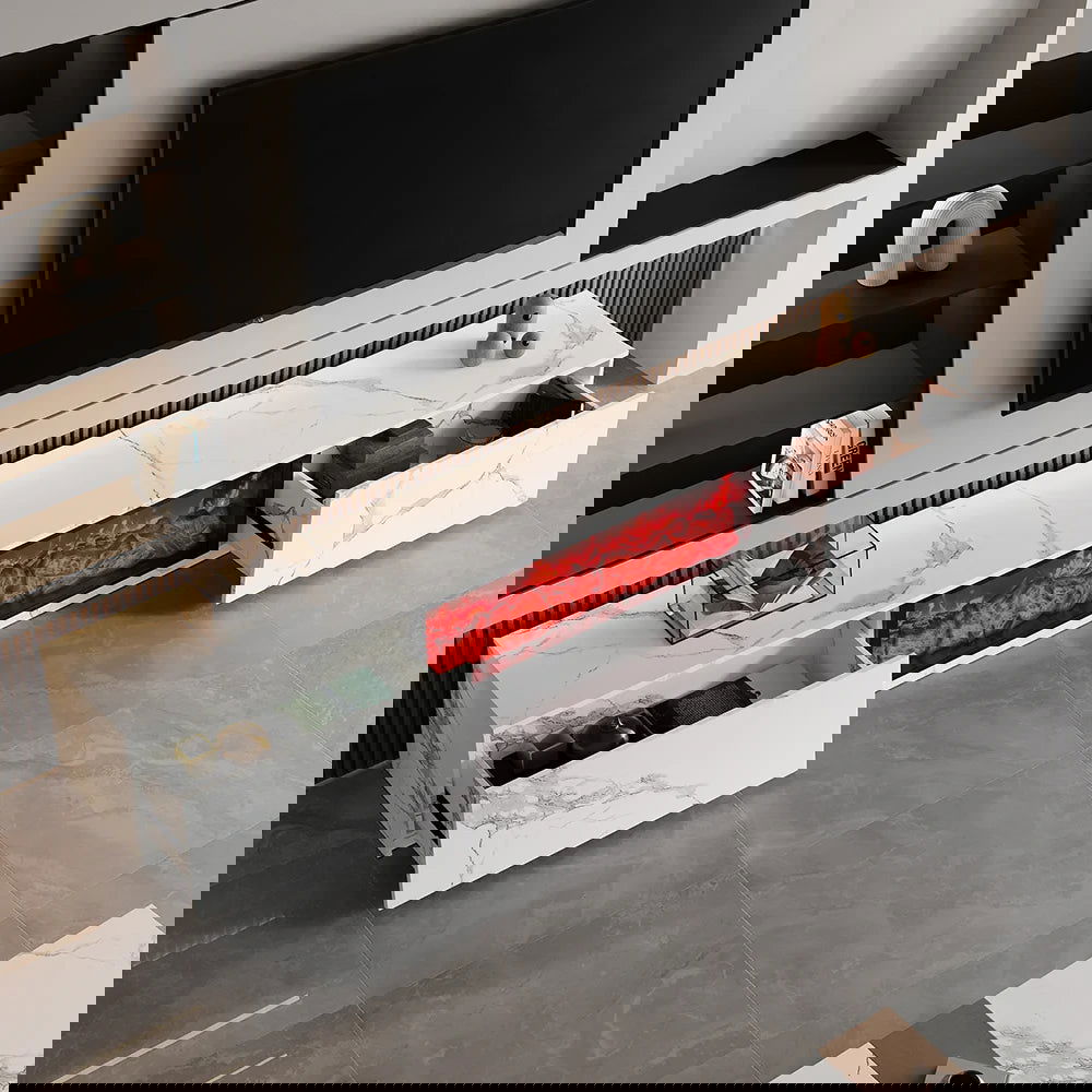 1800mm Electric Fireplace Wood Storage TV Stand with Remote Control for TVs Up to 1780mm - 