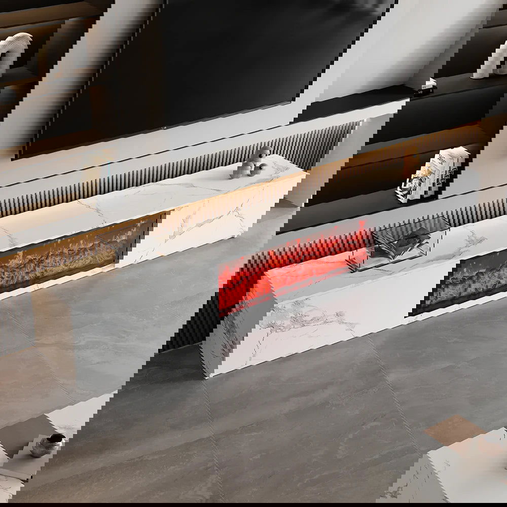 1800mm Electric Fireplace Wood Storage TV Stand with Remote Control for TVs Up to 1780mm - Homary