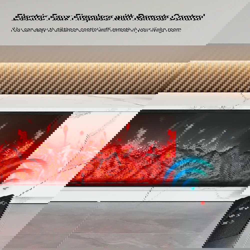 1800mm Electric Fireplace Wood Storage TV Stand with Remote Control for TVs Up to 1780mm - Homary