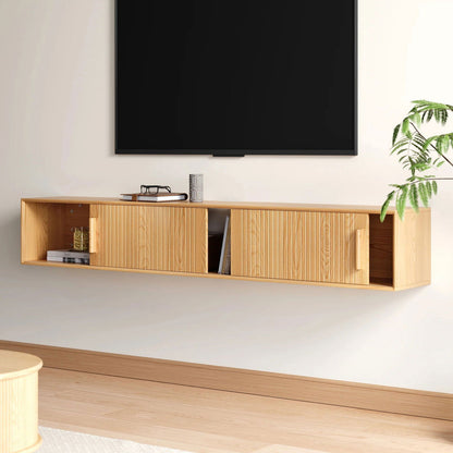 1800mm Floating Wood Fluted TV Stand with Storage - Approved By Design