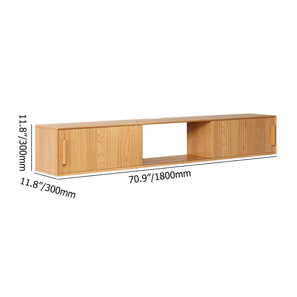 1800mm Floating Wood Fluted TV Stand with Storage - Approved By Design