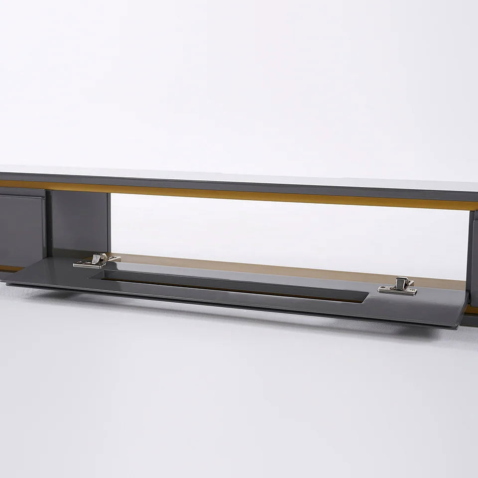 1800mm Grey Smooth TV Stand Postmodern Minimalist Floating Media Console with Storage - Approved By Design