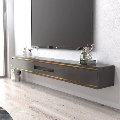 1800mm Grey Smooth TV Stand Postmodern Minimalist Floating Media Console with Storage - Approved By Design