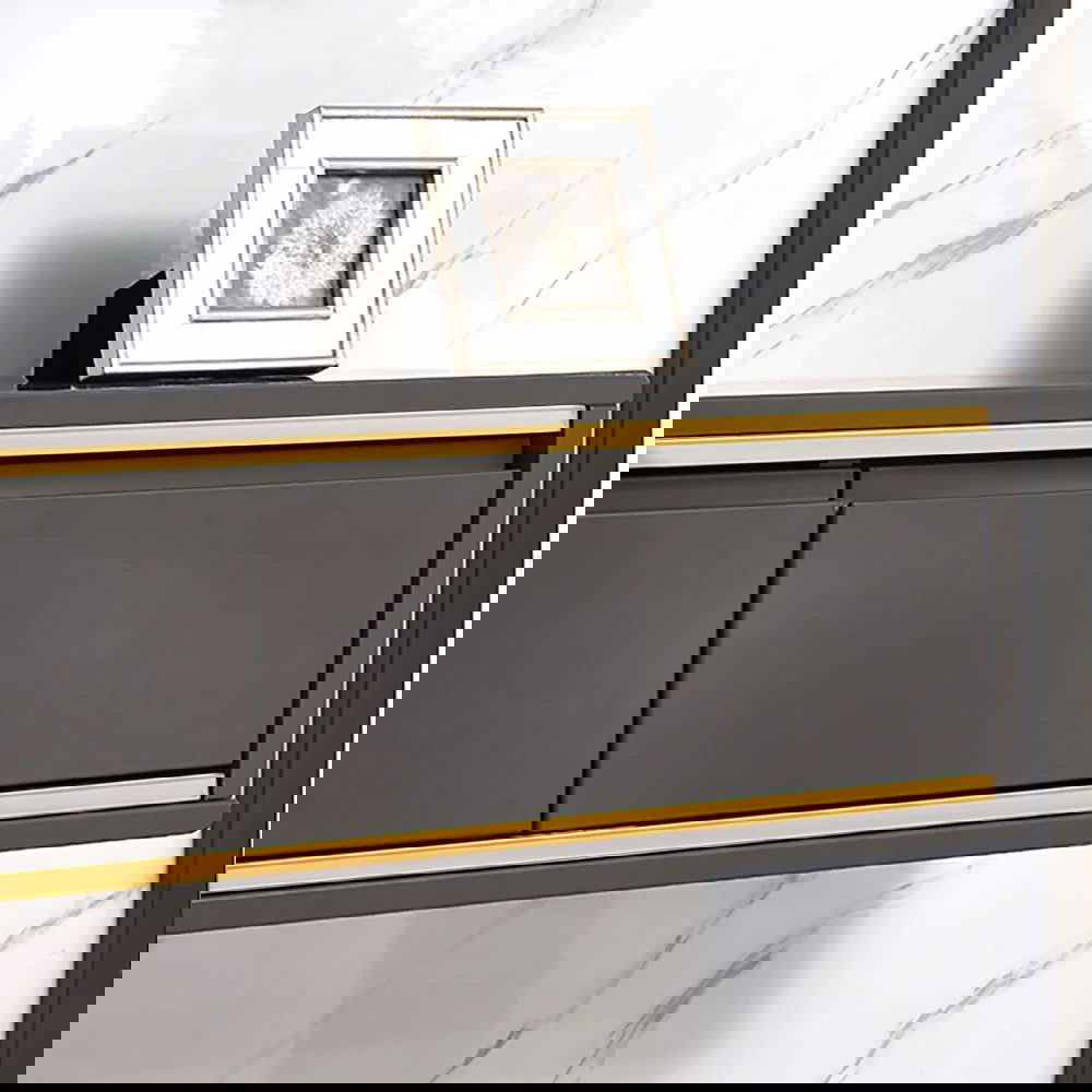 1800mm Grey Smooth TV Stand Postmodern Minimalist Floating Media Console with Storage - Approved By Design