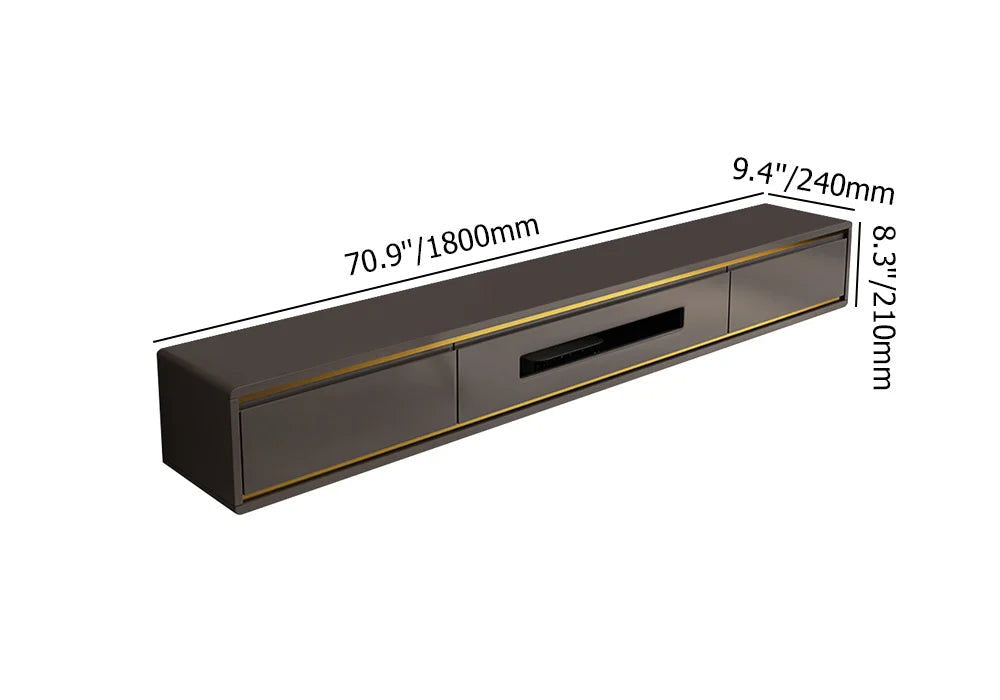 1800mm Grey Smooth TV Stand Postmodern Minimalist Floating Media Console with Storage - Approved By Design