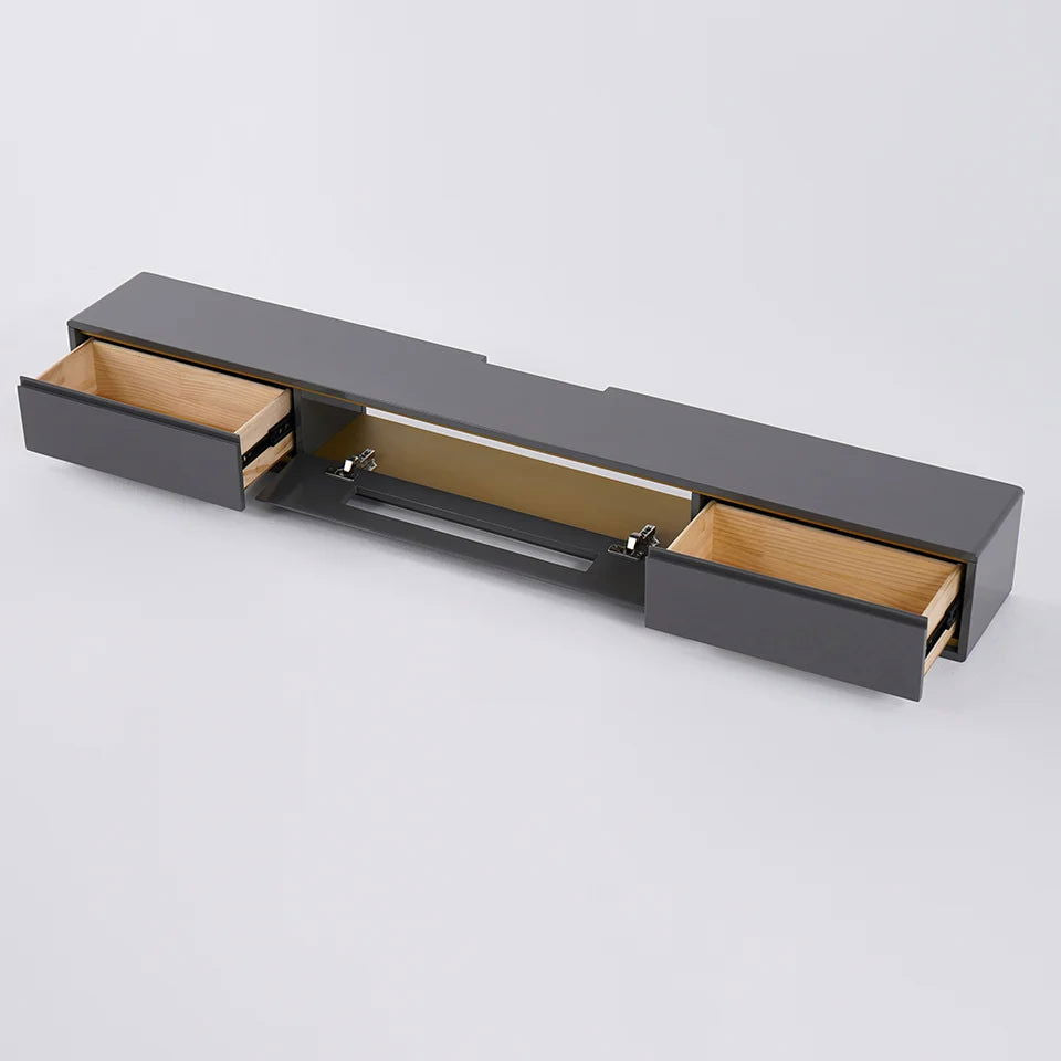 1800mm Grey Smooth TV Stand Postmodern Minimalist Floating Media Console with Storage - Approved By Design