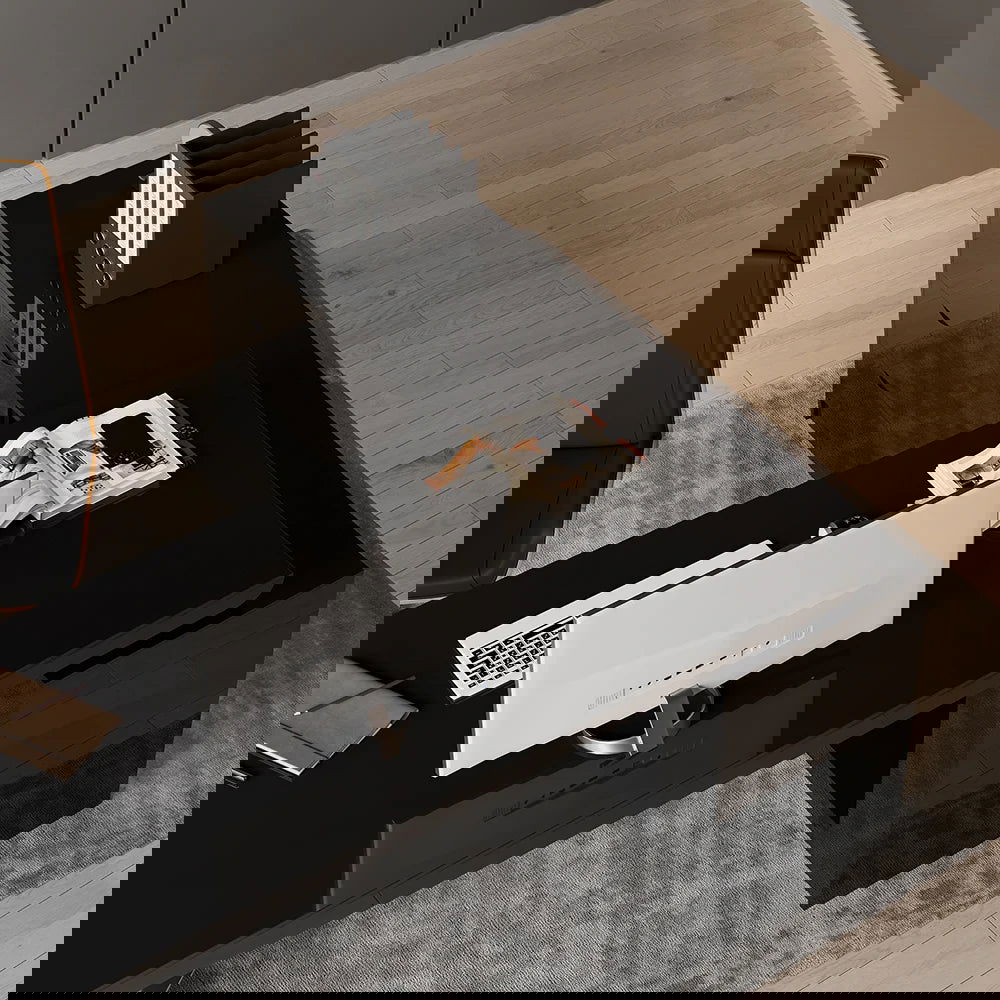 1800mm Modern Black L-Shape Executive Desk Drawers & Cabinet Large Office Desk Left Hand - 