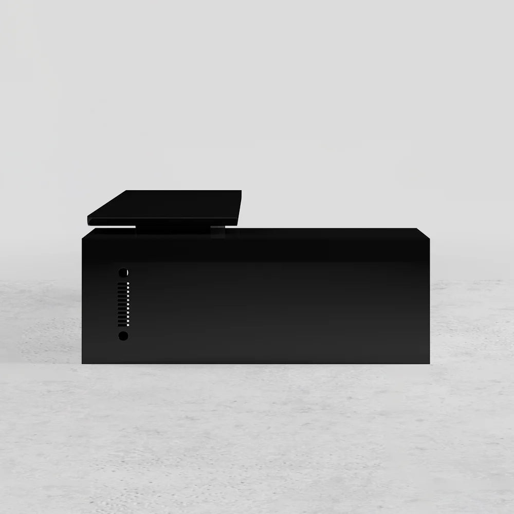 1800mm Modern Black L-Shape Executive Desk Drawers & Cabinet Large Office Desk Left Hand - 