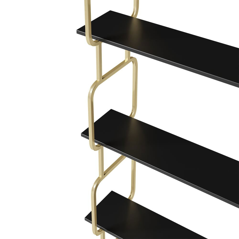 1800mm Modern Freestanding Etagere Bookshelf in Gold & White Bookshelf with Rich Storage - 