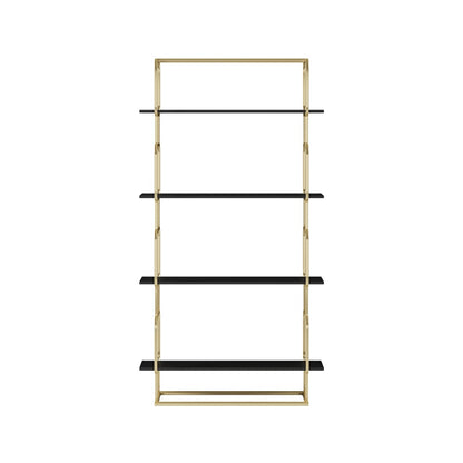 1800mm Modern Freestanding Etagere Bookshelf in Gold & White Bookshelf with Rich Storage - 
