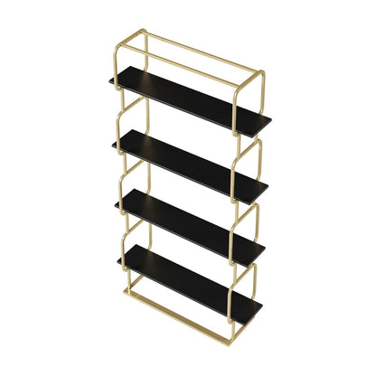 1800mm Modern Freestanding Etagere Bookshelf in Gold & White Bookshelf with Rich Storage - 