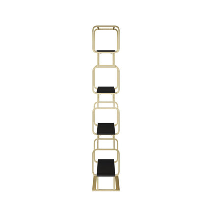 1800mm Modern Freestanding Etagere Bookshelf in Gold & White Bookshelf with Rich Storage - 