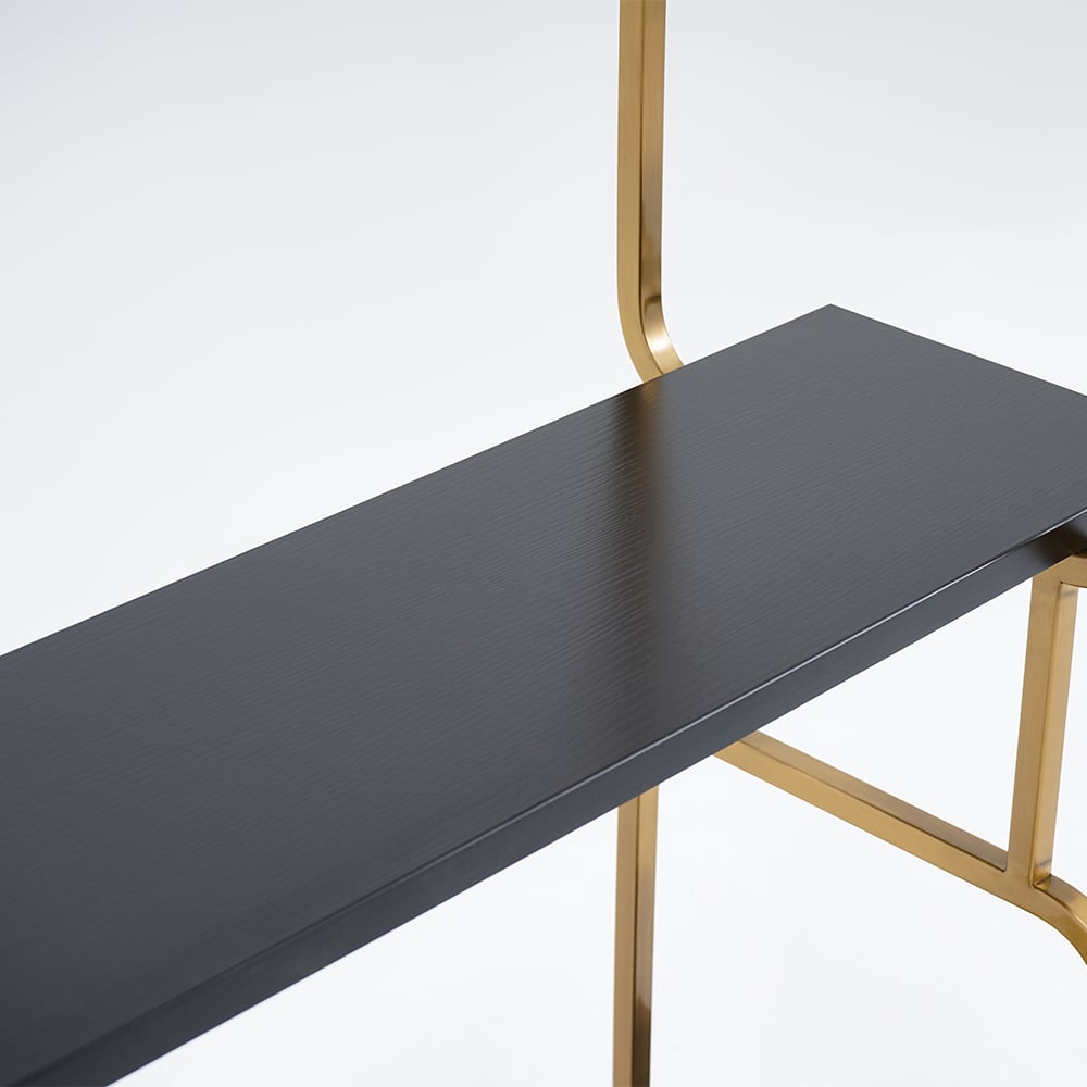 1800mm Modern White Tall Freestanding Wooden Office 4 Shelves Etagere Bookcase in Gold - 