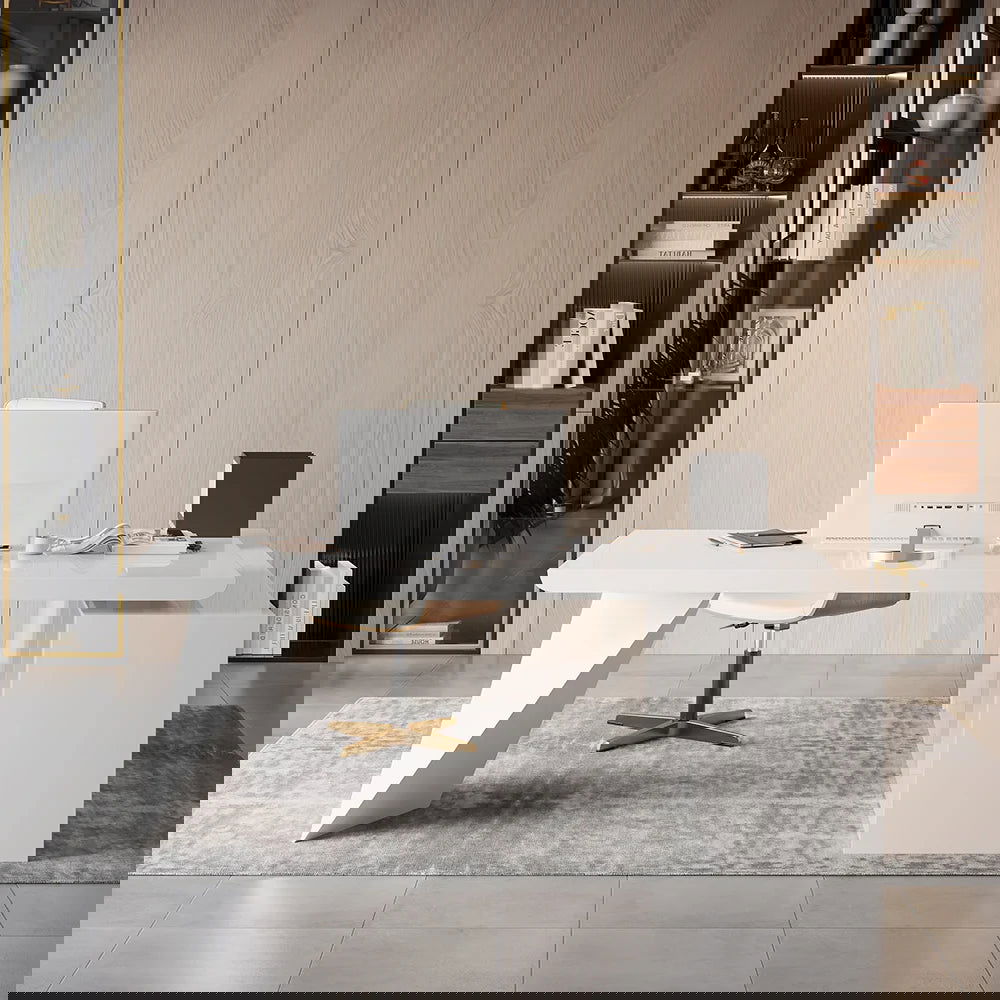 1800mm Modern White Writing Desk with Drawers & Cabinet L-Shap Computer Desk Left Hand - 