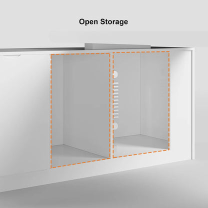 1800mm Modern White Writing Desk with Drawers & Cabinet L-Shap Computer Desk Left Hand - 