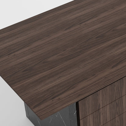 1800mm Modern Wooden Desk White Home Office Desk with Filing Cabinet - 