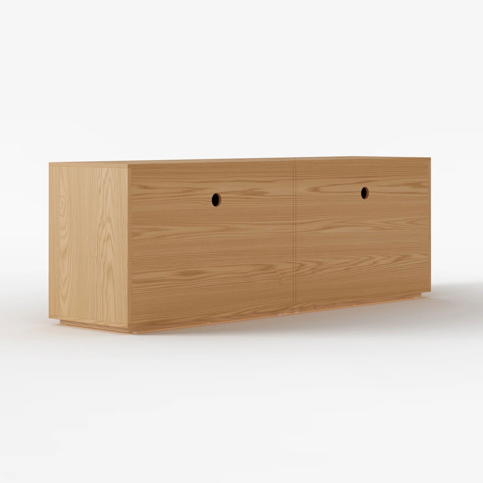 1800mm Natural Wood Tall TV Stand with Storage - 